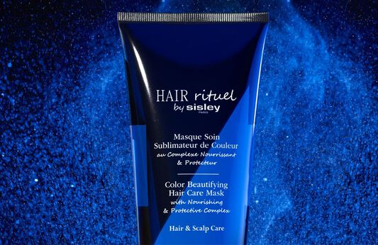Hair coloring care mask over mood background
